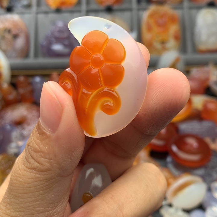 青***青玛瑙/玉髓未镶嵌颈饰