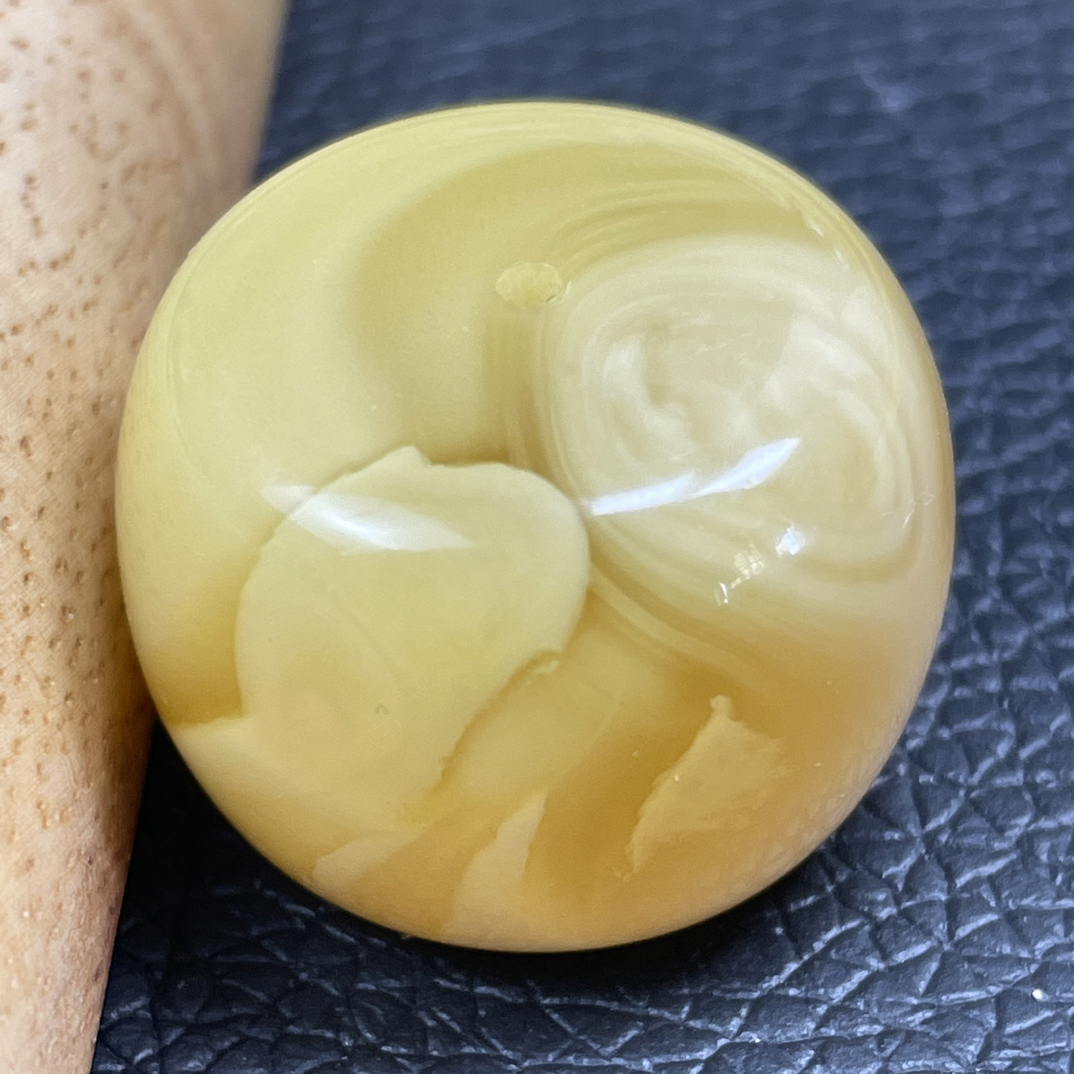 原矿蜜蜡浓蜡妖花精工三通23.9×17mm