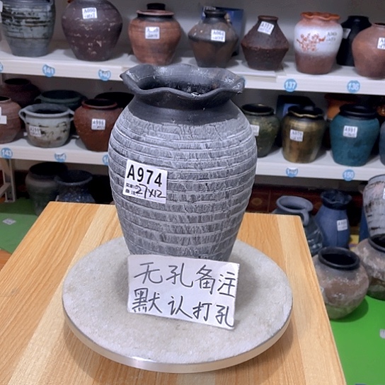 红陶手工制作工艺花盆