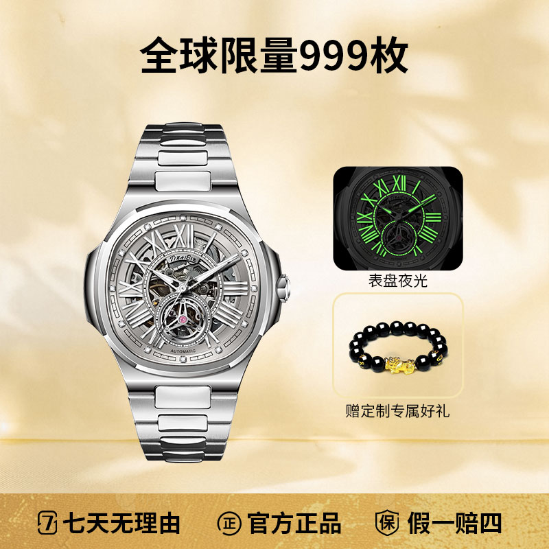 全新瑞士品牌TINAIBIN  鹦鹉螺系列 时尚全自动机械腕表赠手串lm0