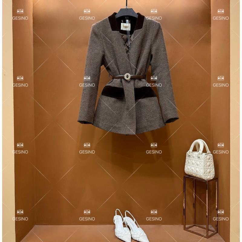 【丽】秋冬气质小香风时尚设计中长款外套轻奢短款女士QD-2025150