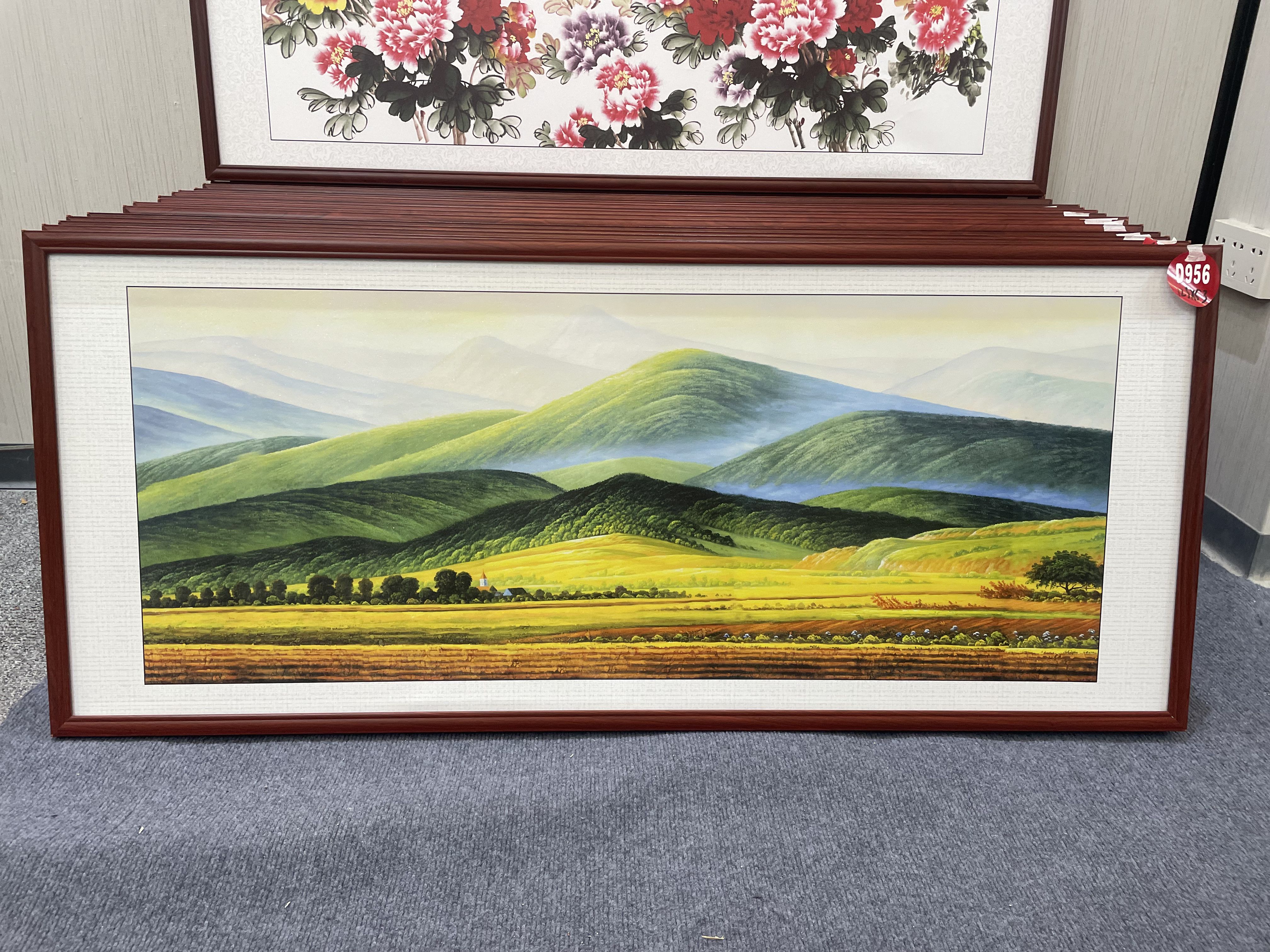 D956新中式123x53cm山水画客厅装饰画沙发背景墙挂画