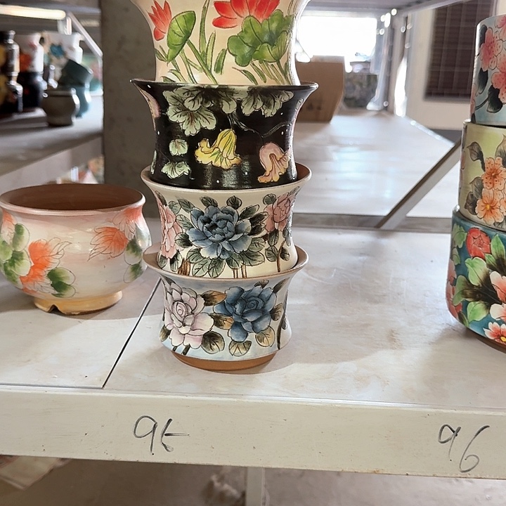 紫砂花盆景德镇陶瓷