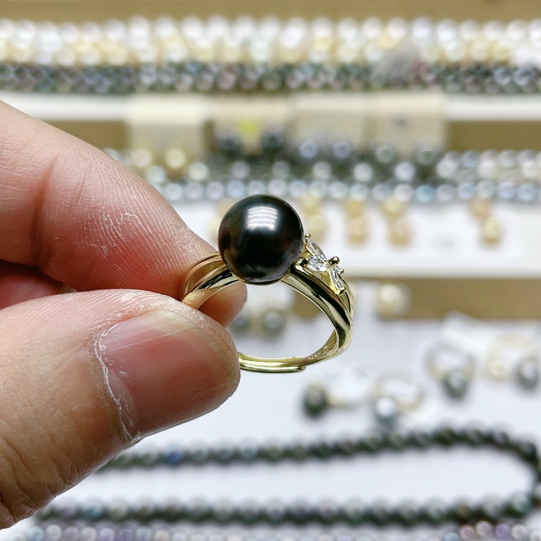 海水珍珠银S925镶嵌戒指