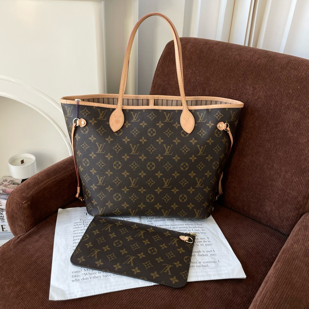 99新 LV Neverfull中号米色内里99新芯片 CG8-0297