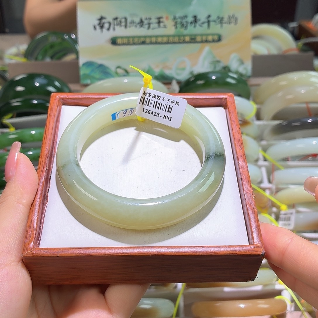 和田玉手镯未镶嵌19 58 59