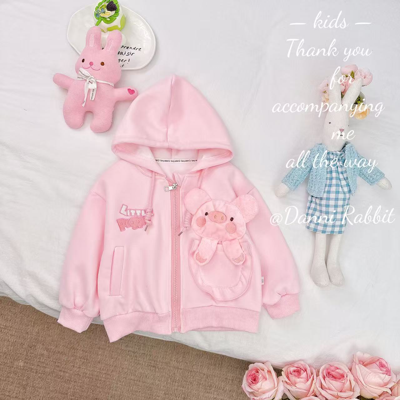 【Dannirabbit】*卡通可爱+治愈粉嫩+猪猪女孩*女童外套 D-P898