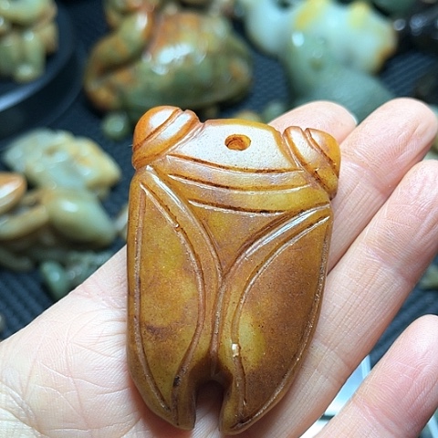 白玉菩提吊坠摆件