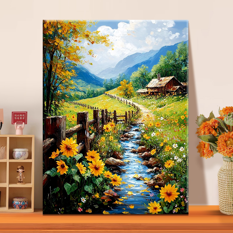锦溪流芳 diy数字油画2025新款丙烯画手工填充填色治愈系丙烯画