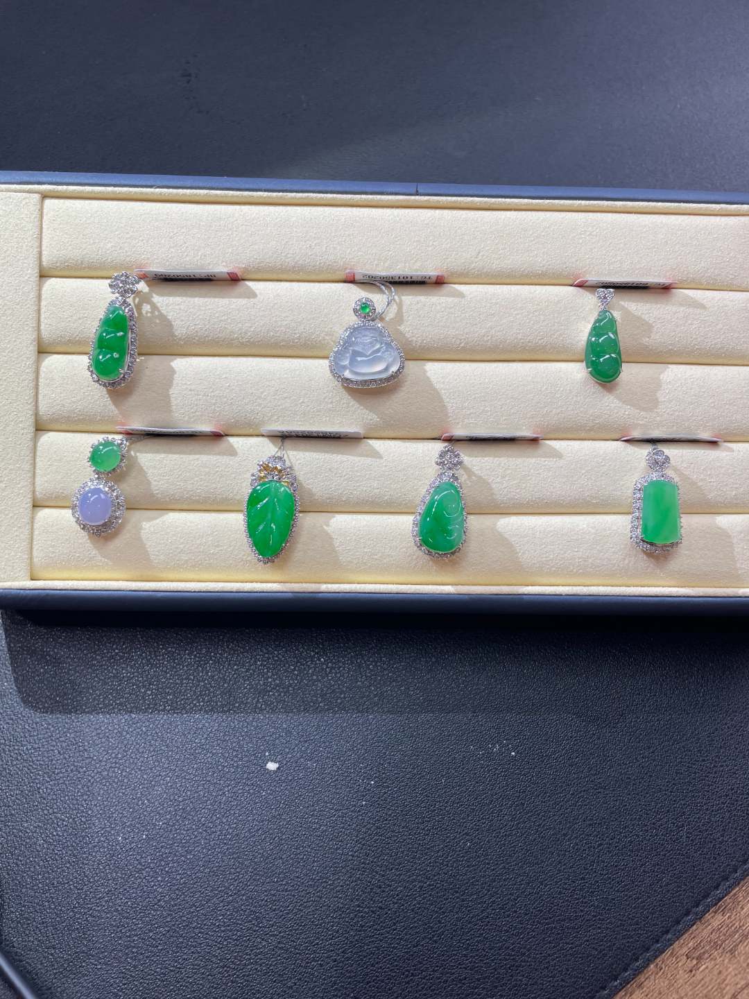 【彩虹盘】翡翠吊坠-多样性发一件-18K金镶嵌-WXY3|CXQ21