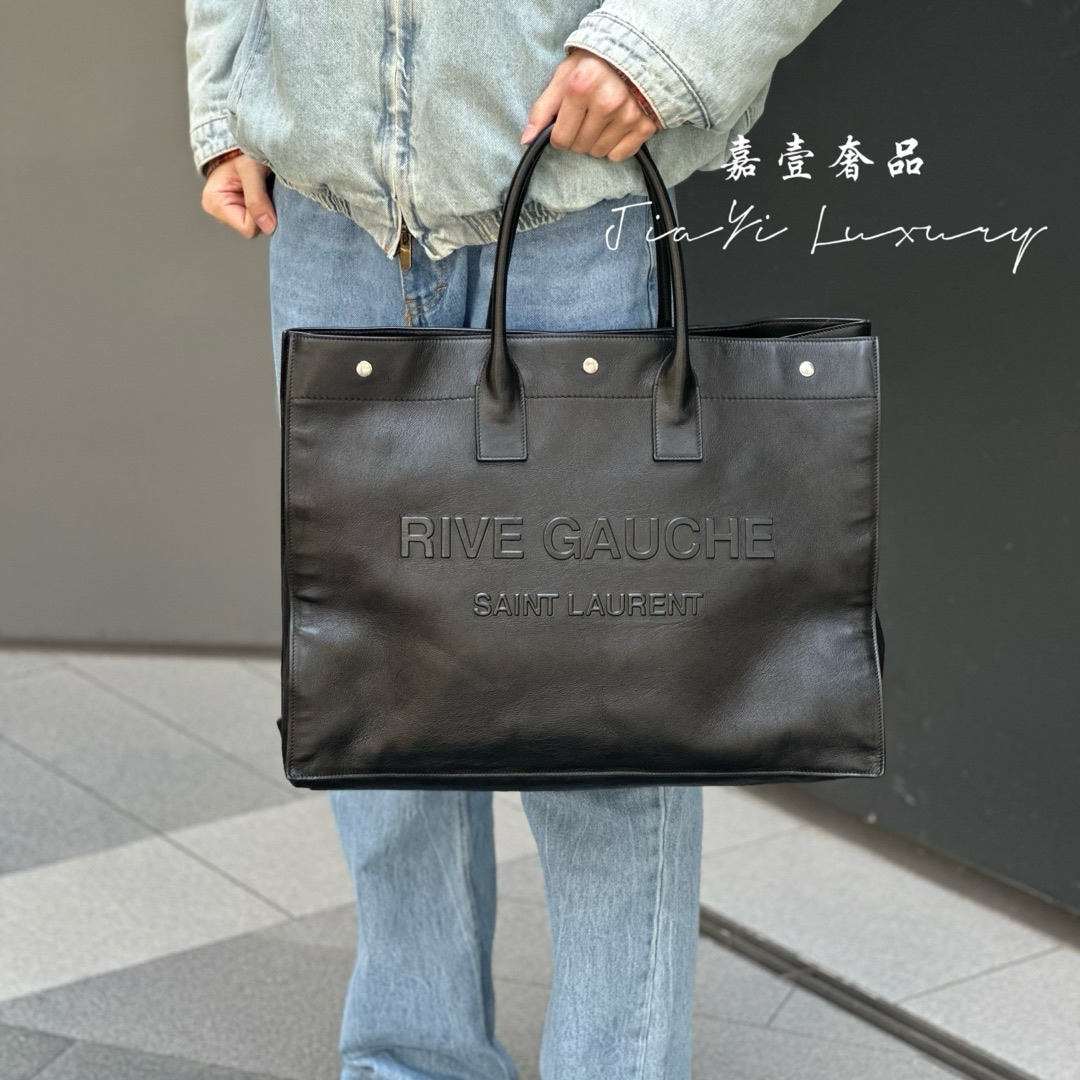 嘉壹/99新(jimai)圣罗兰 YSL 百搭压印Logo托特包购物袋手提包