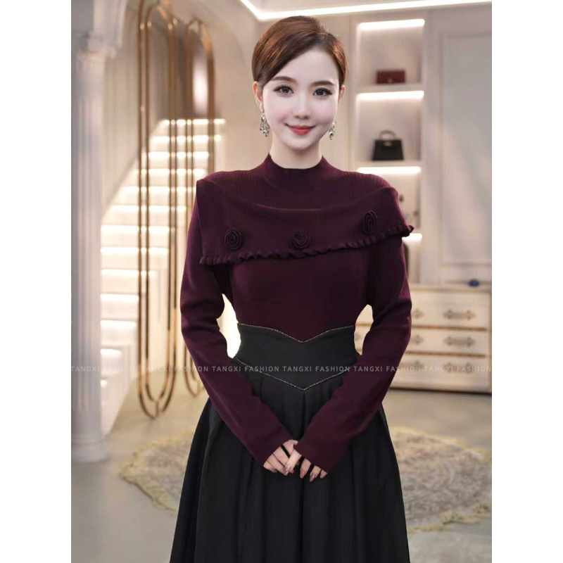 2026秋冬新款【8417】含绵羊毛洋气百搭可外穿打底内搭针织衫毛衣女