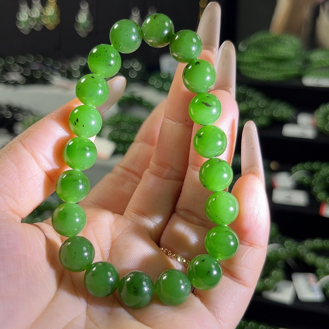 和田玉（碧玉）手链未镶嵌9.5