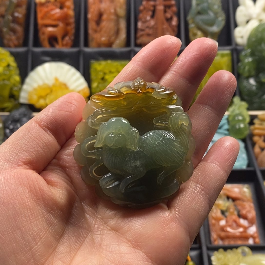 蛇纹石玉合金颈饰