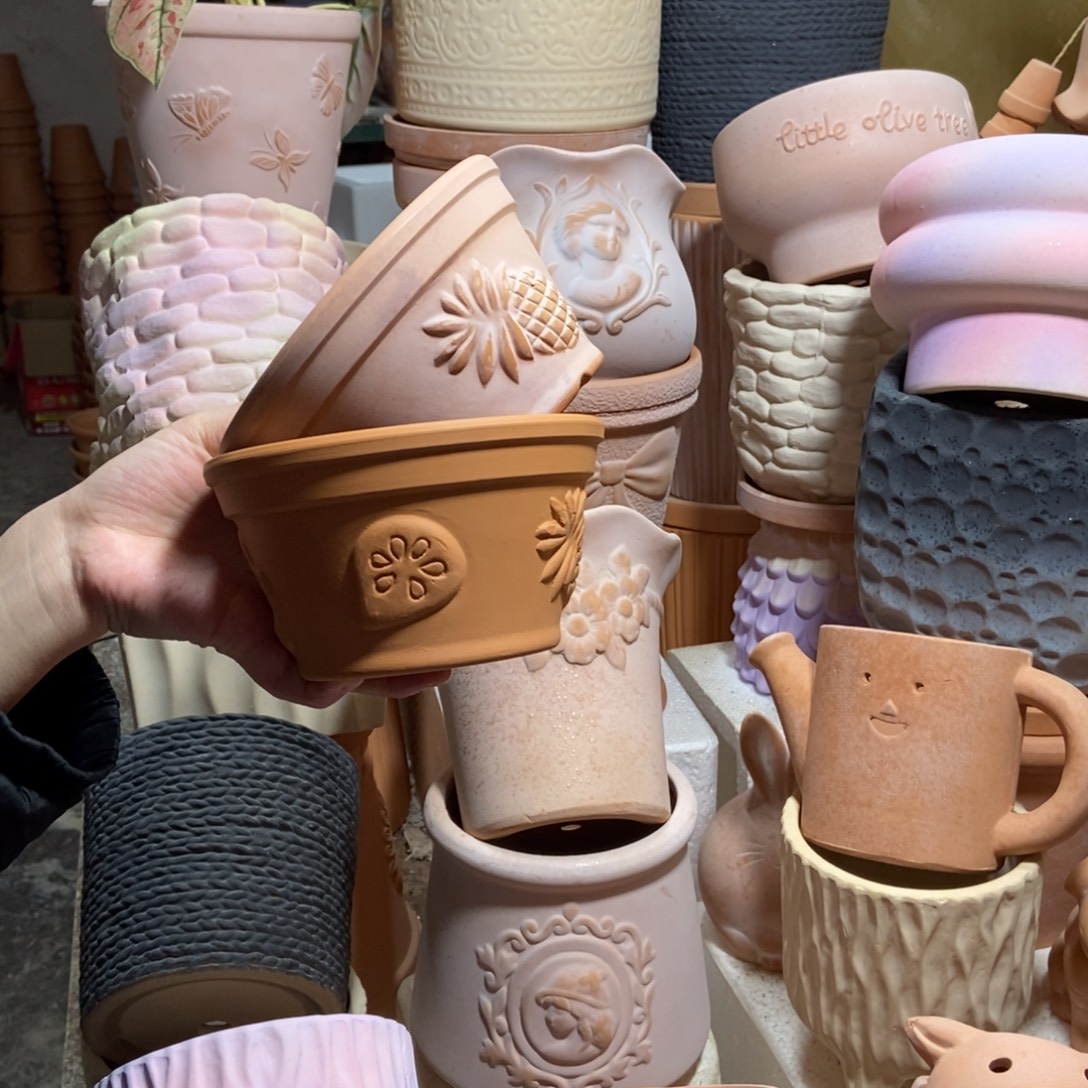 15×8水果矮盆 雾化+红陶2个