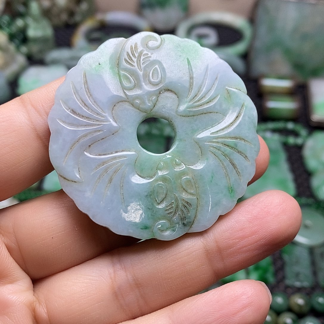 翡翠挂件未镶嵌缅甸天然翡翠福在眼前