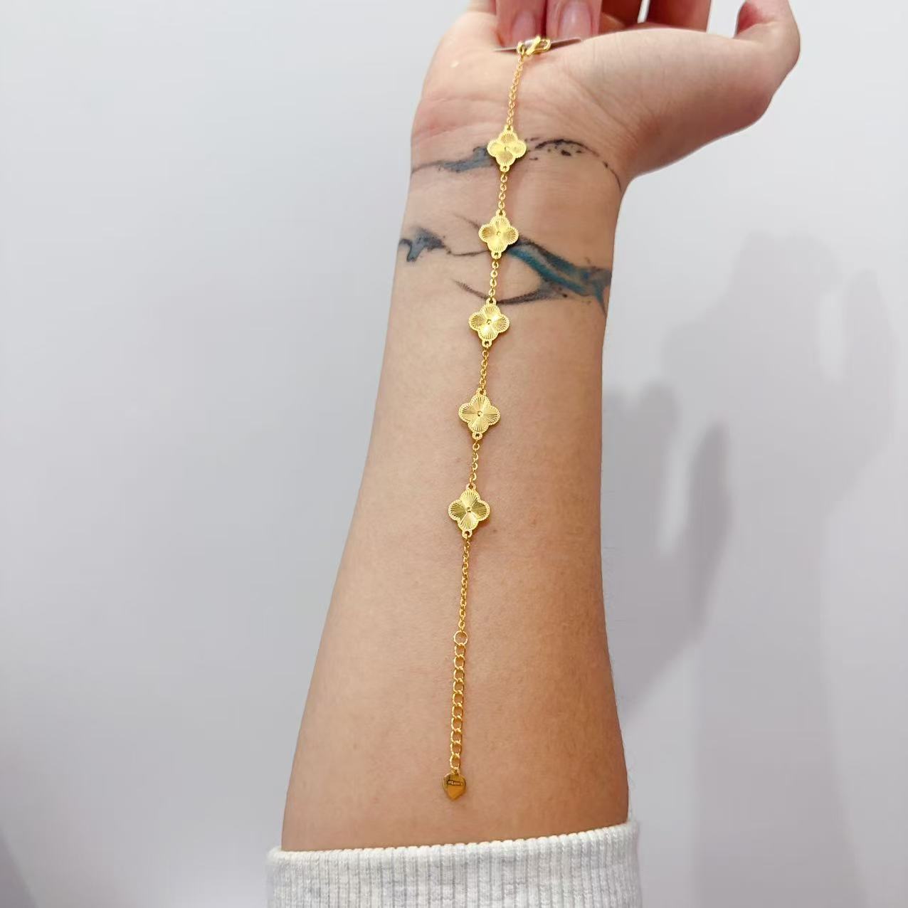 {江江好} 足金999 5G工艺 情人节礼物 薄版五花手链 