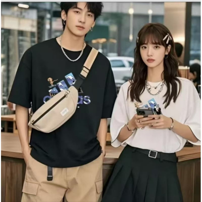 【一折粉丝福利】潮牌男女同款圆领百搭T恤