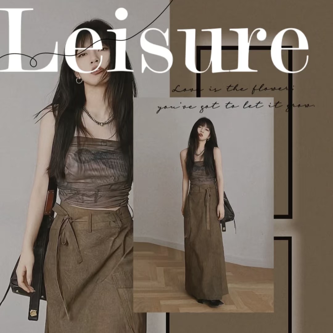 夏季外穿气质修身显瘦短款无袖网纱抹胸吊带背心女装