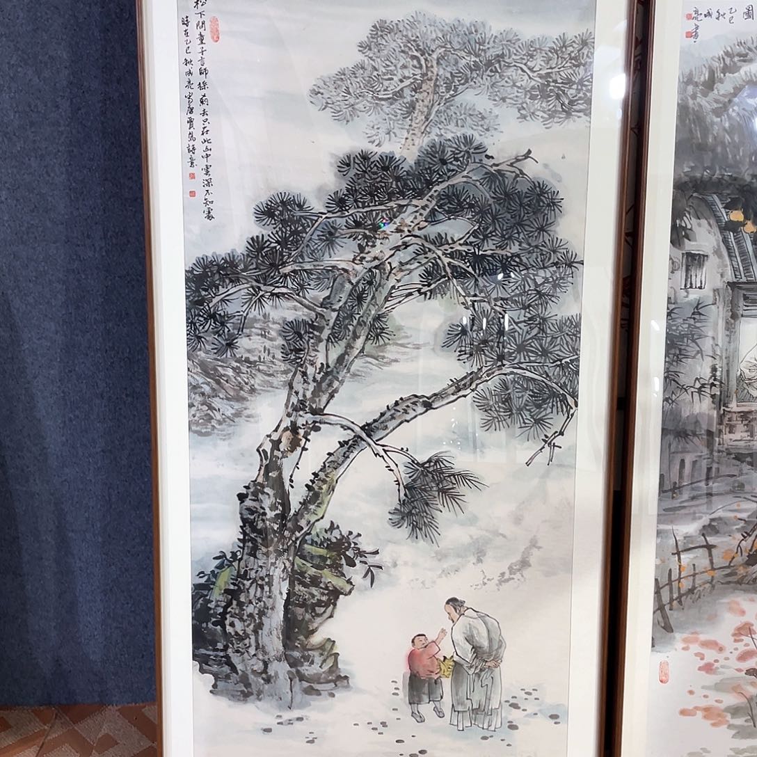 国画手绘画作品带框80/160