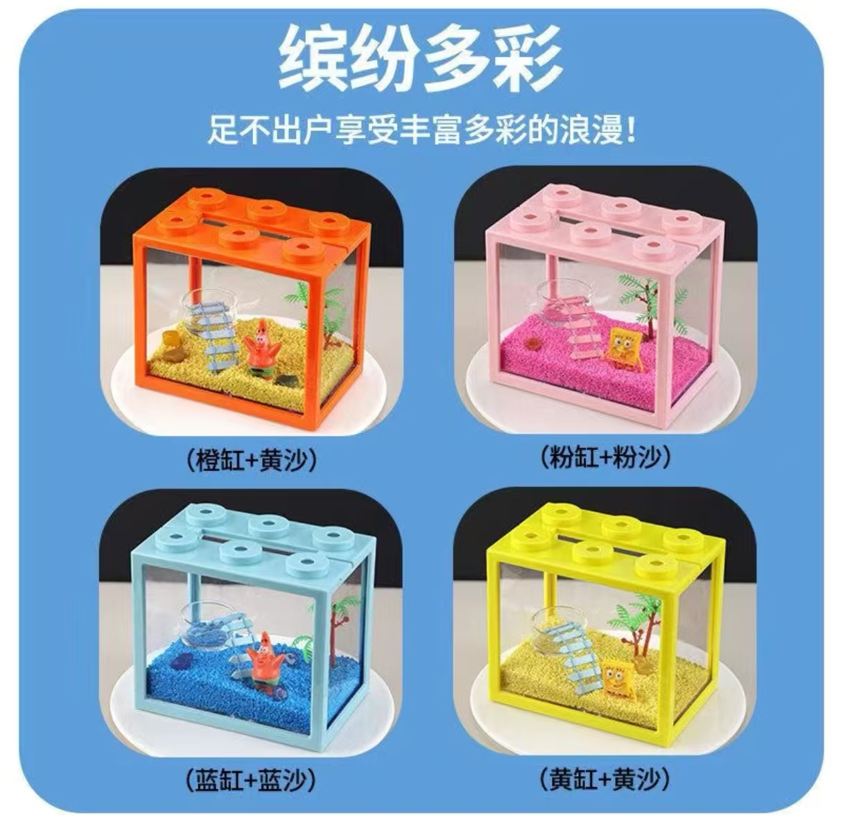 家用透明带盖寄居蟹防逃逸饲养箱中小型生态缸创意造景