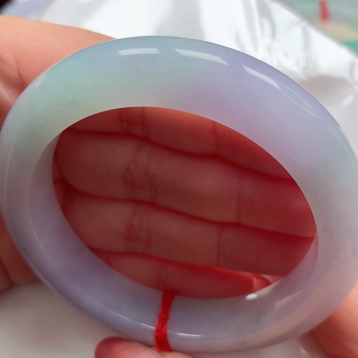 翡翠手镯未镶嵌⭐️冰胶春彩45