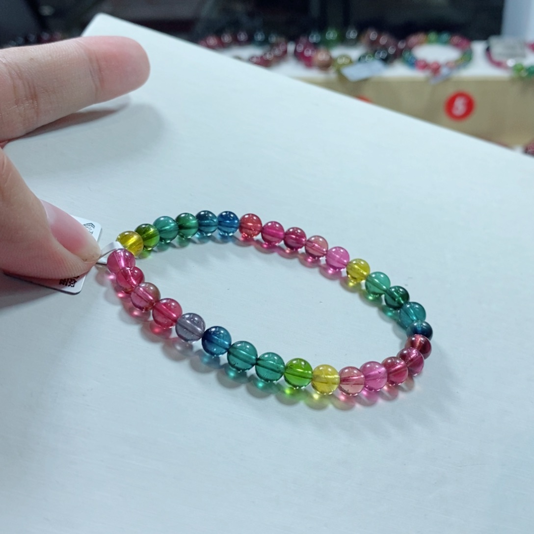 碧玺手链未镶嵌我***鸭碧玺