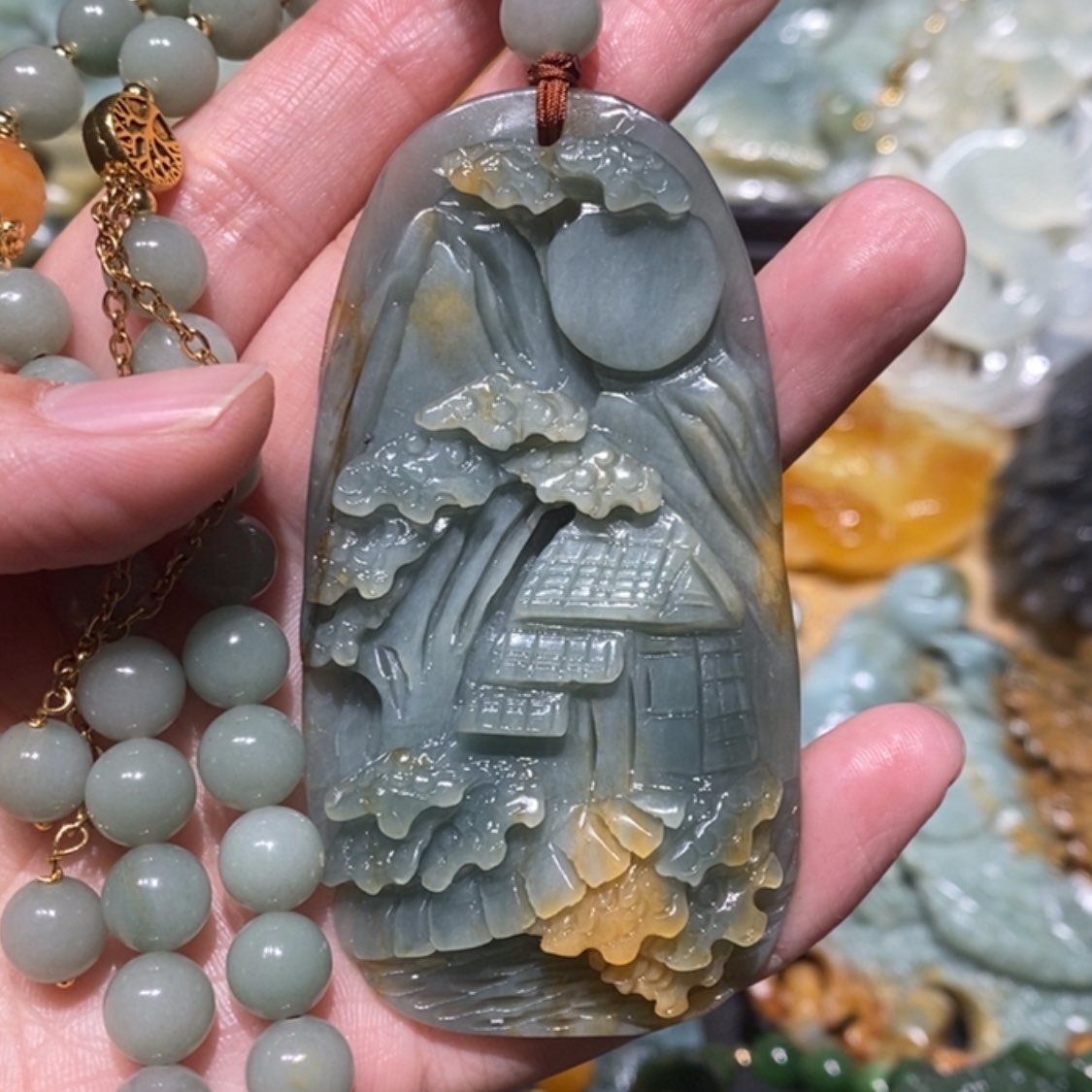 【闪购商品】岫玉毛衣链未镶嵌