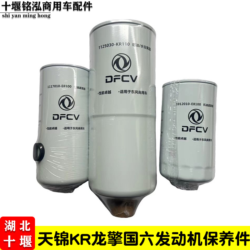 天锦KR龙擎国六发动机的机油滤芯及长效油水滤清器E8100