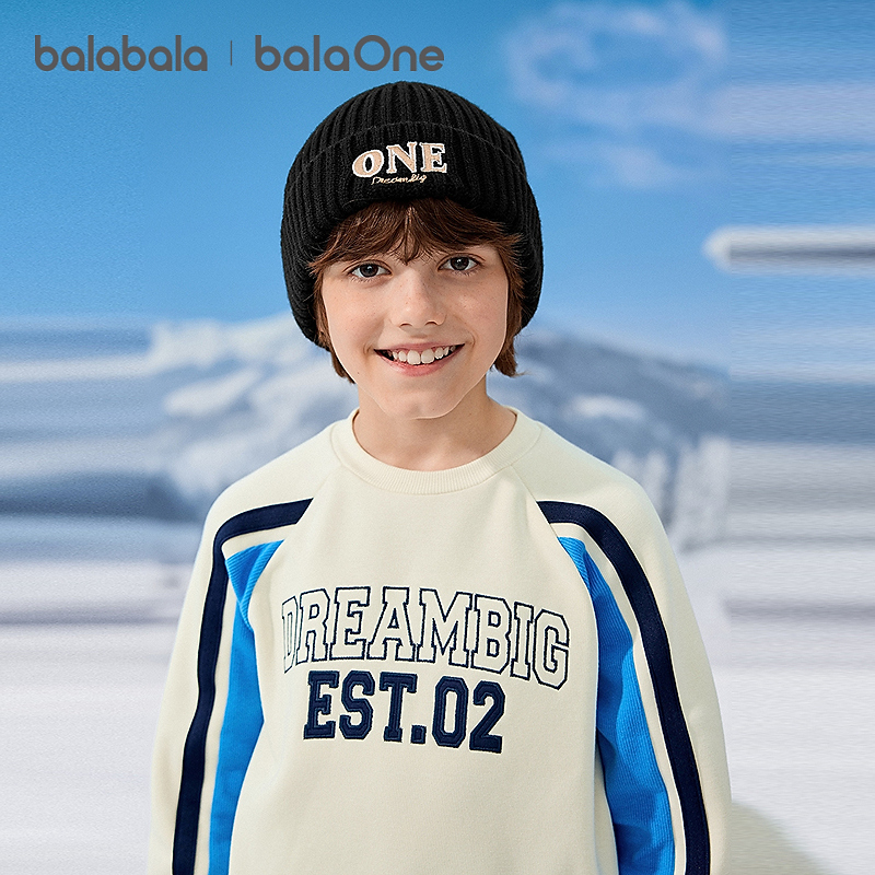 【balaOne】巴拉巴拉儿童帽子男女童比尼帽保暖2025新款时尚简约