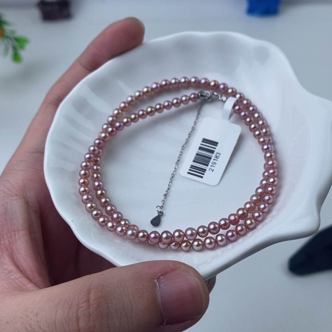 银S925镶嵌项链淡水珍珠219183