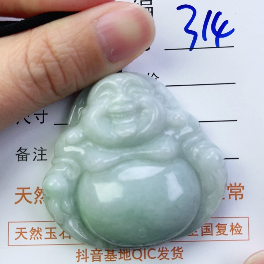 翡翠颈饰未镶嵌佛公微瑕