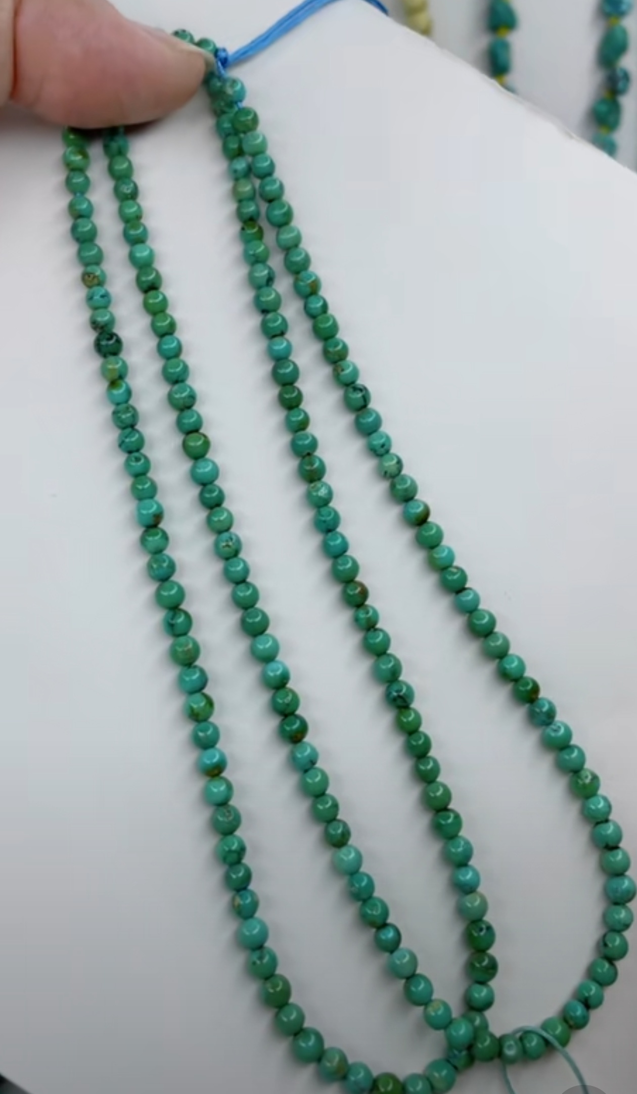 天然原矿绿松石米珠链卡3.7
