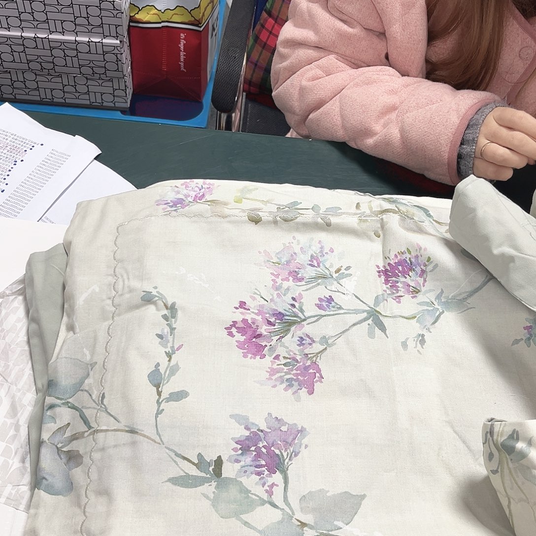 棉棉天丝棉磨毛柔雾紫花200*230