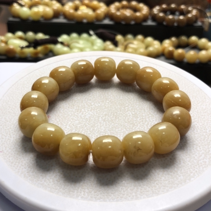 和田玉手串未镶嵌卡14