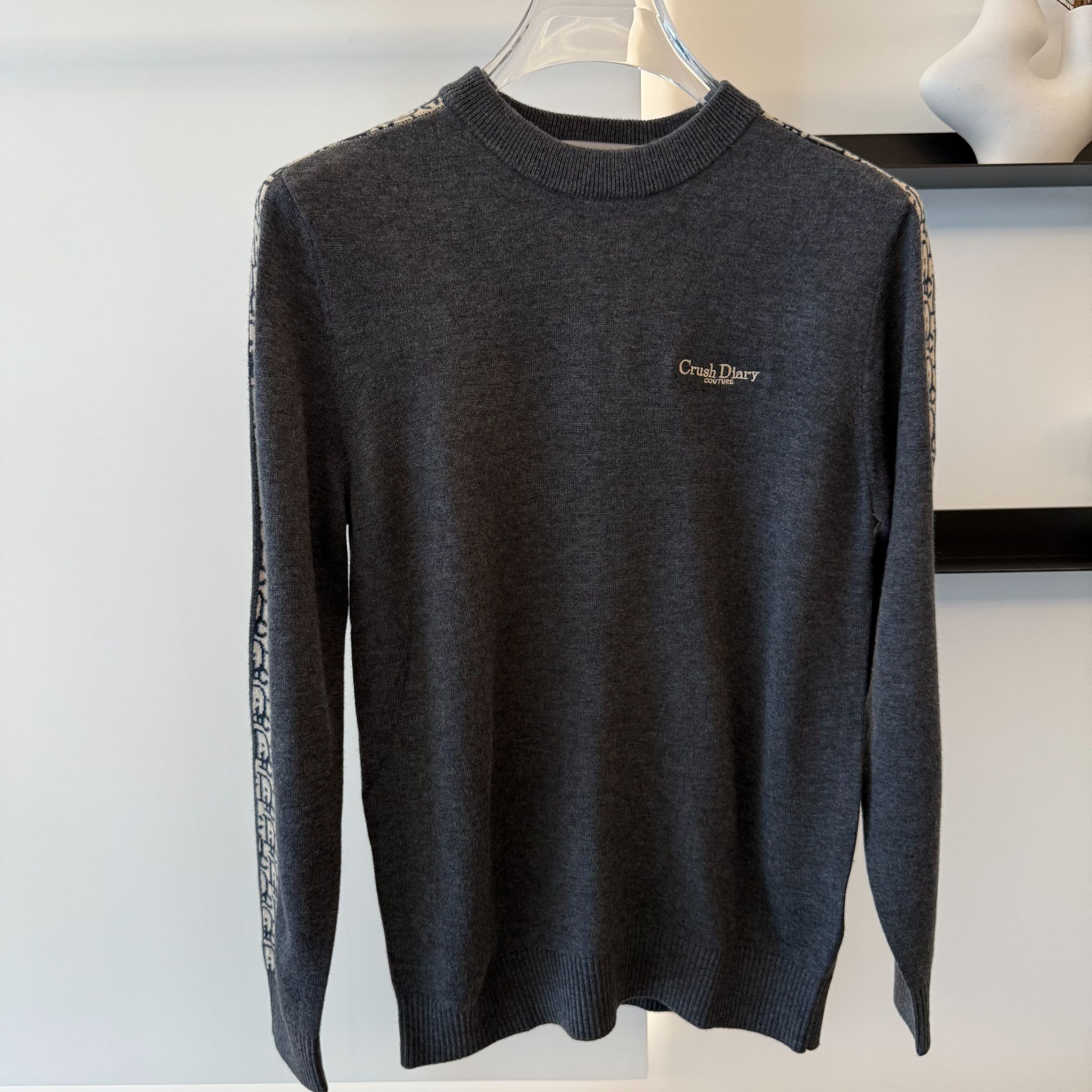 crushdIARy25秋冬欧货简约男士休闲百搭长袖带边针织套头羊毛衫