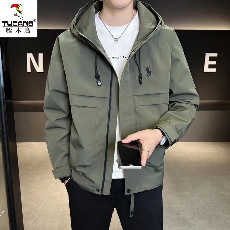 TUCANO/啄木鳥春秋装帅气男士工装夹克休闲百搭连帽外套时尚上衣
