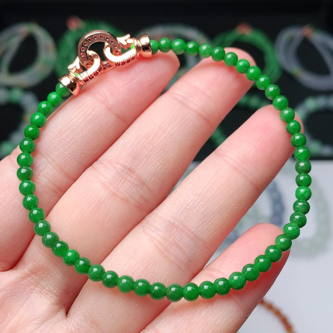 翡翠手链未镶嵌清*翡翠