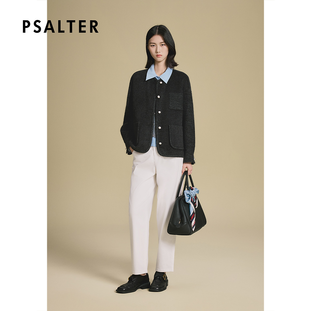 【经典小香】诗篇绵羊毛桑蚕丝圆领休闲通勤短款毛呢大衣2025秋新款