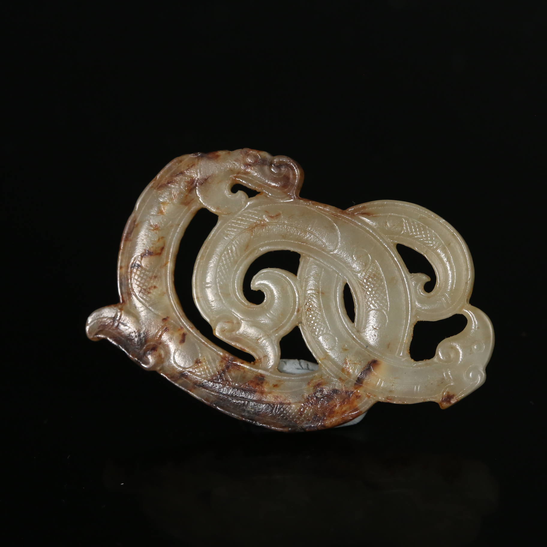 明代和田玉龙纹佩WDZC251223011