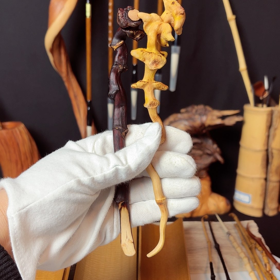 竹一**成金刚藤把玩茶拨茶具零配