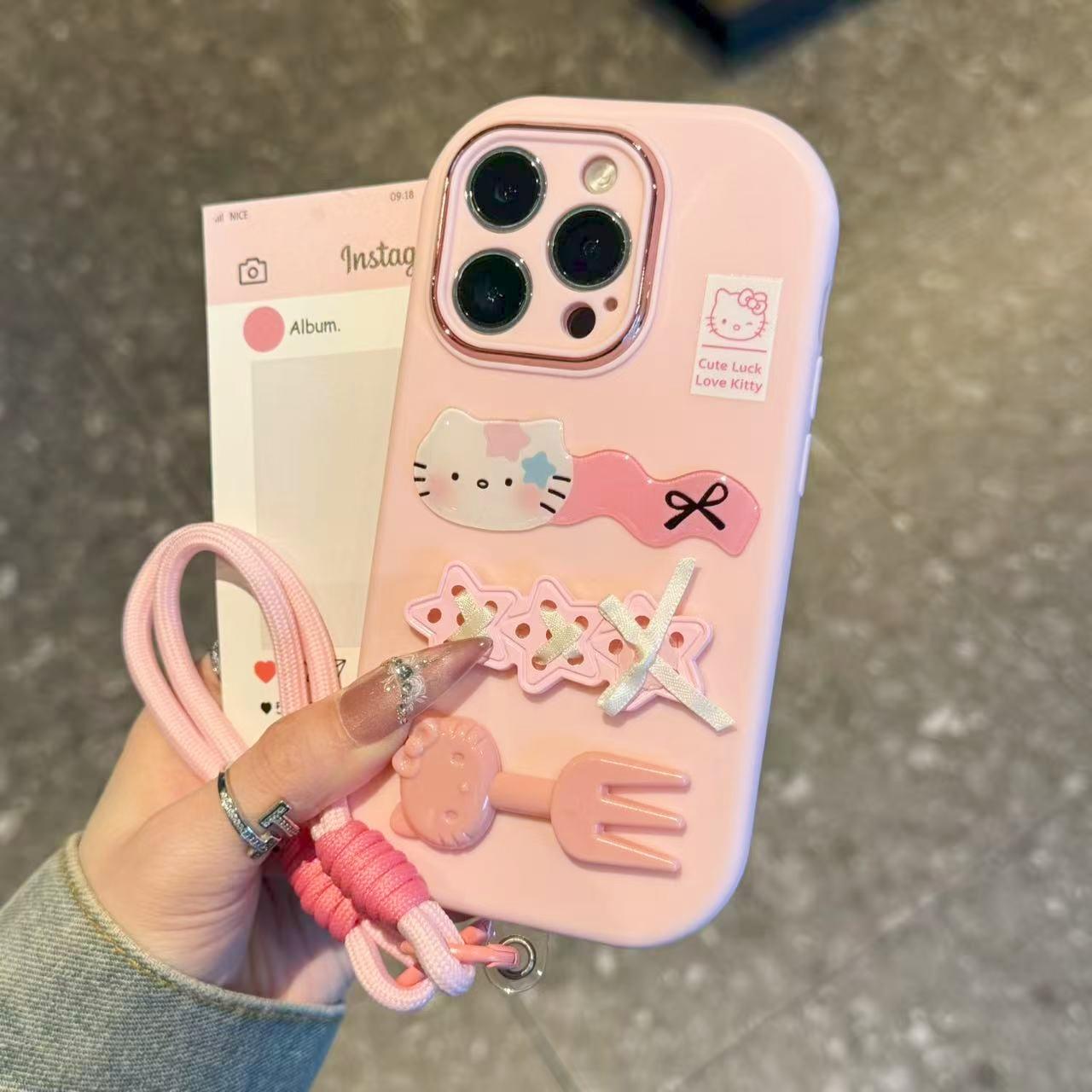 精孔胖子餐具KT猫适用苹果16手机壳iphone15华为oppo小米vivo女43