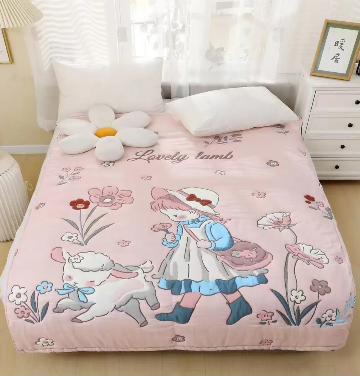 【可爱女孩】200*230cm纯棉柔软舒适多功能泡芙被