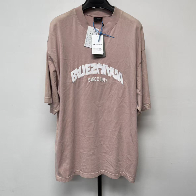 未使用 Balenciaga/巴黎世家 Logo印花圆领短袖T恤 01676