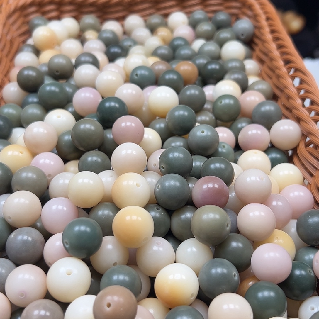 手串菩提根/象牙果微瑕16左右干磨多宝圆100颗