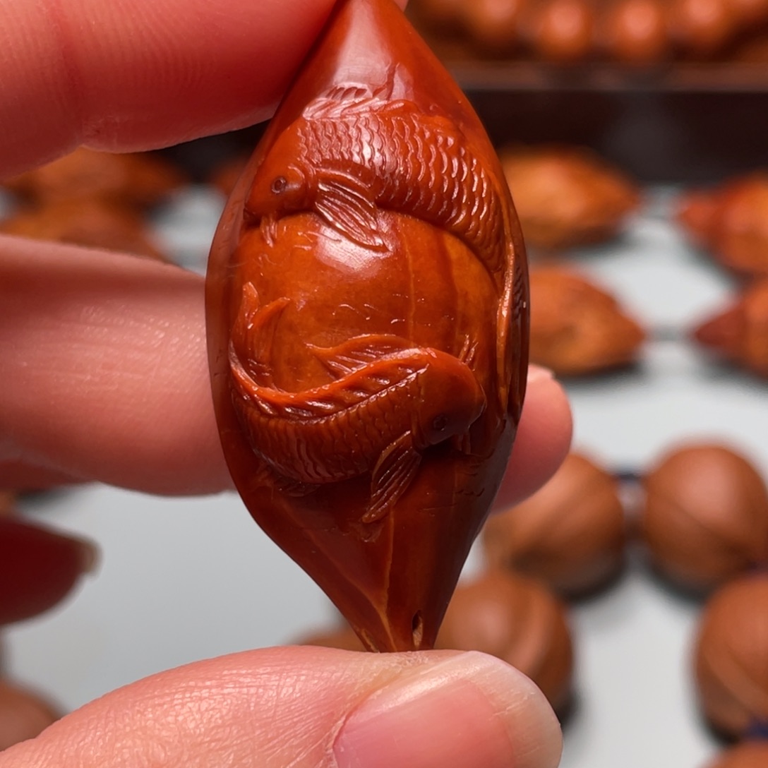 橄榄核手串/手链2.0双鱼戏莲