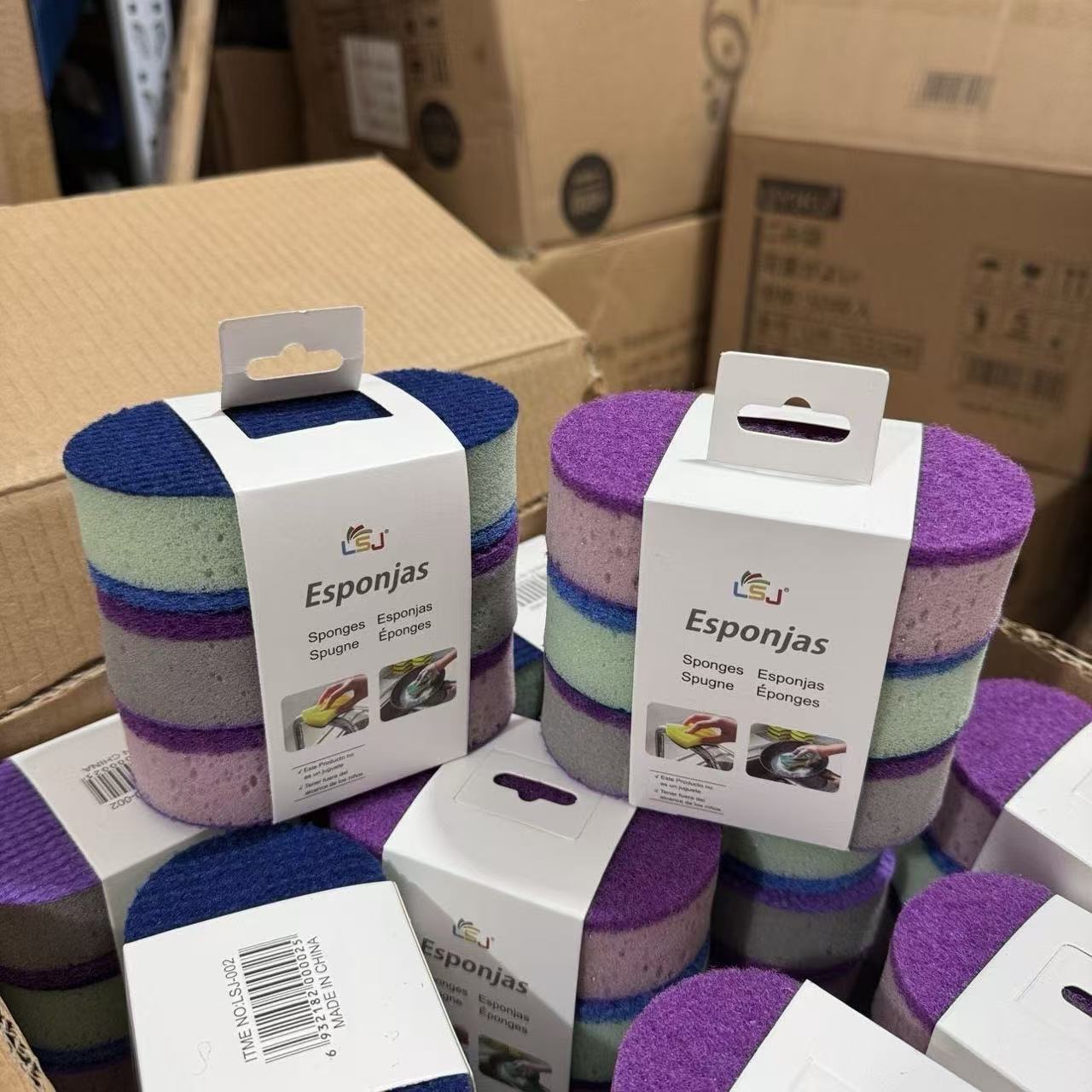 【外贸单】洗碗海绵百洁布厨房日用清洁布高密度海绵大号双面