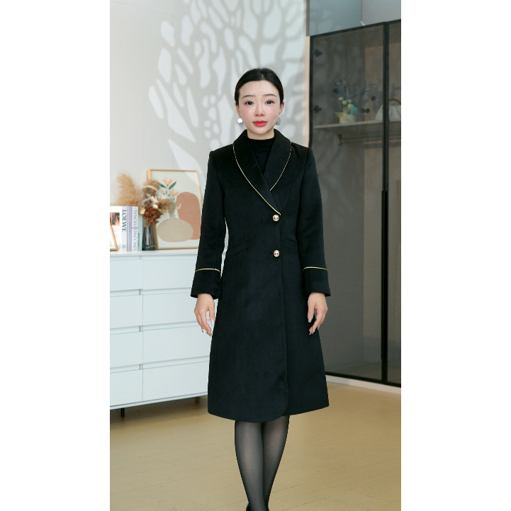 【大衣清沧】加厚冬款高级感职业装毛呢女时尚显瘦外套气C015