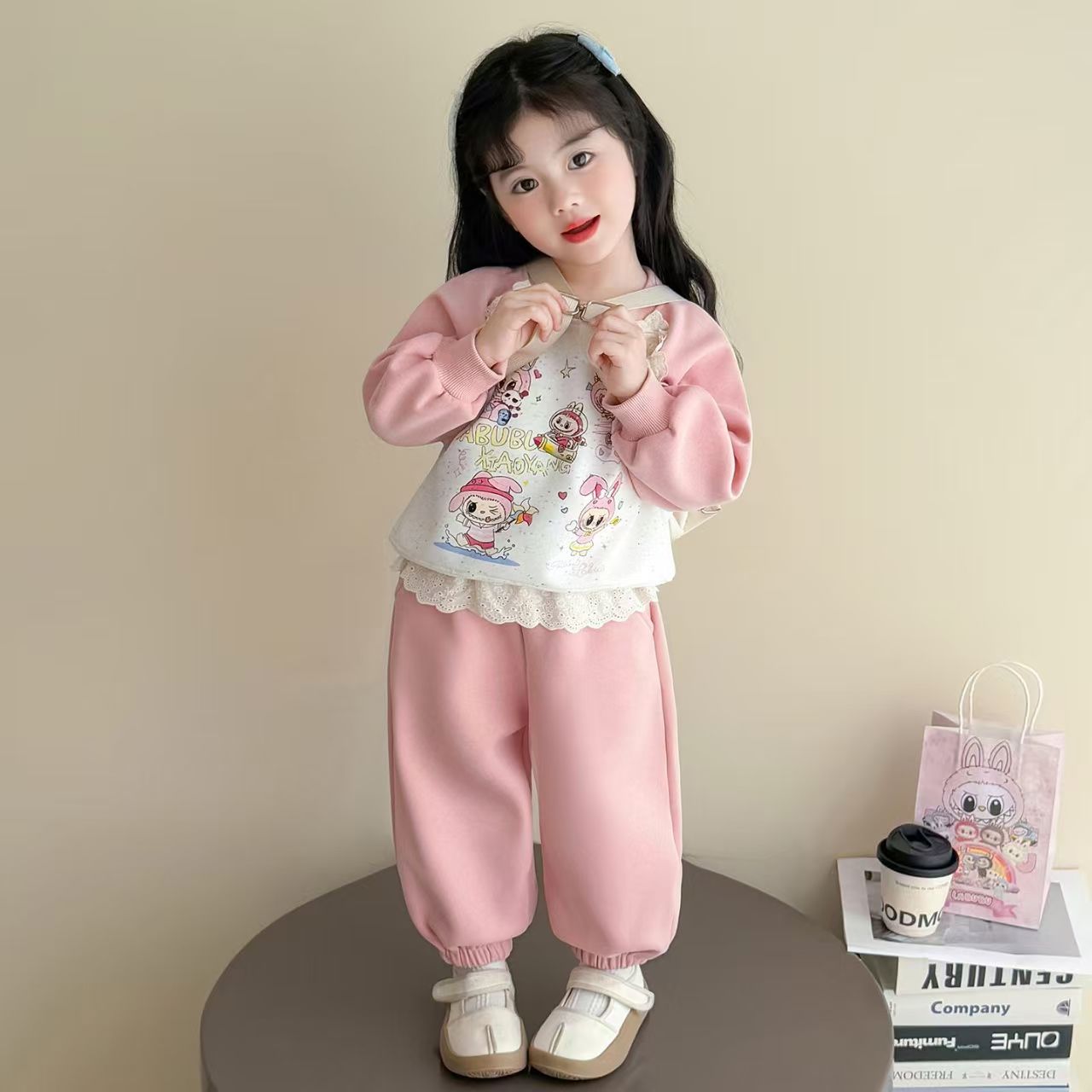 2025女童秋装套装新款儿童洋气甜美卫衣宝宝春秋两件套童装