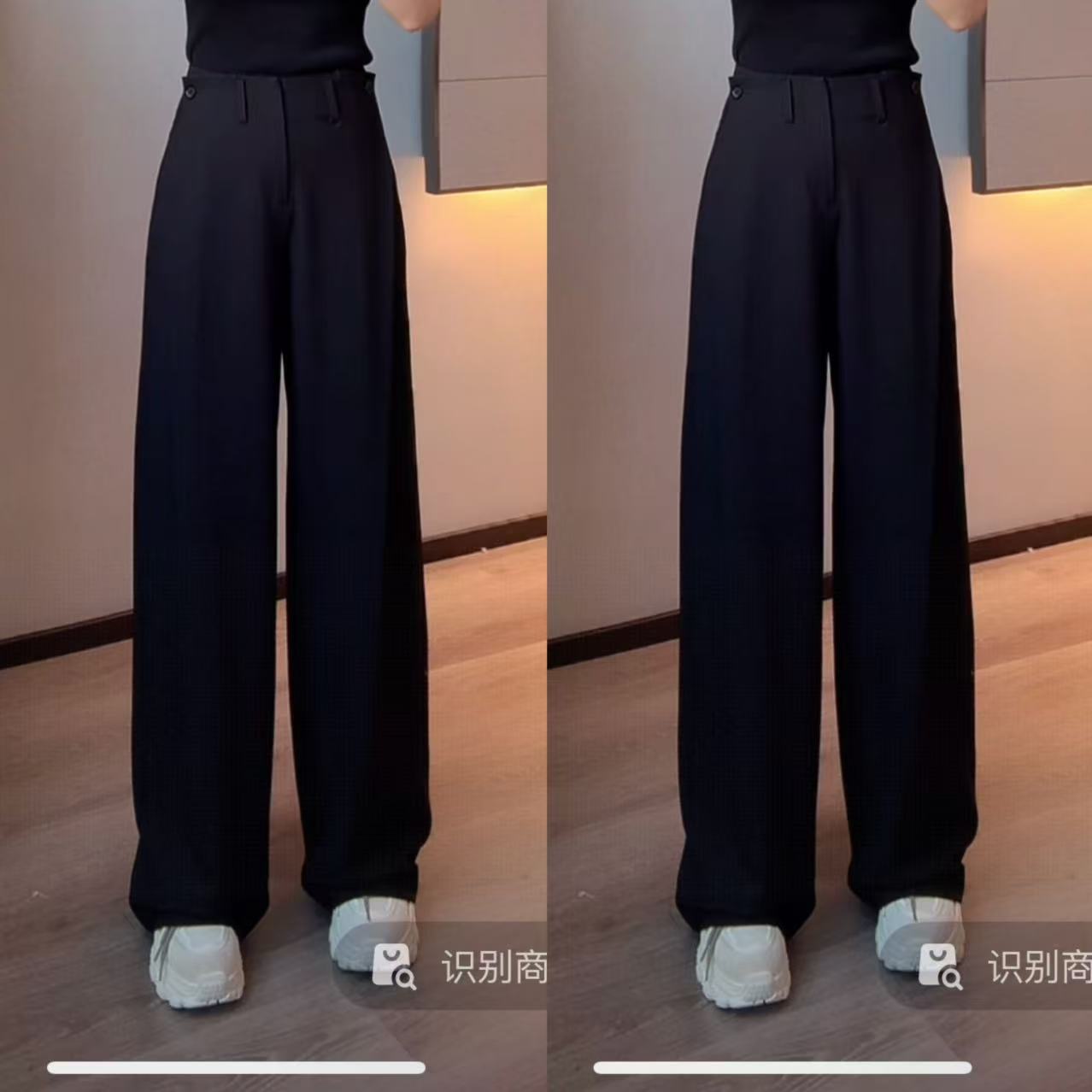 设计感垂感黑色显瘦休闲早秋新款美式直筒裤67808
